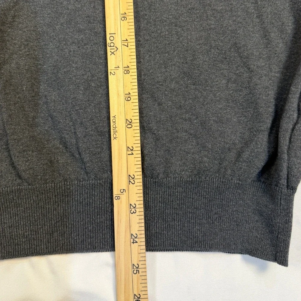 Polo‎ Ralph Lauren Mens XL Pima Cotton V-Neck Sweater Charcoal Grey Purple Pony